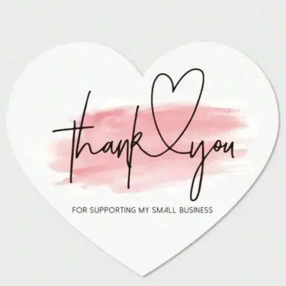 50 Heart-Shaped Thank You Stickers You Choose - Picture 4 of 4